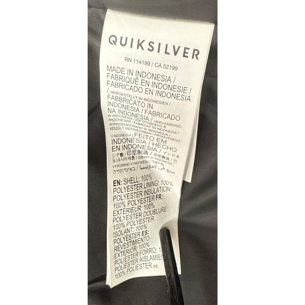 Quicksilver Sycamore Snowboard Jacket Mens Medium Hooded Black Blue Ski NWT - Picture 11 of 13